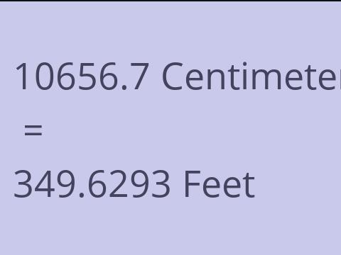 10656.7 CM TO FEET