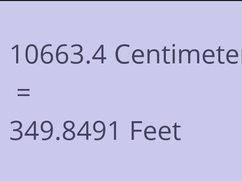 10663.4 CM TO FEET