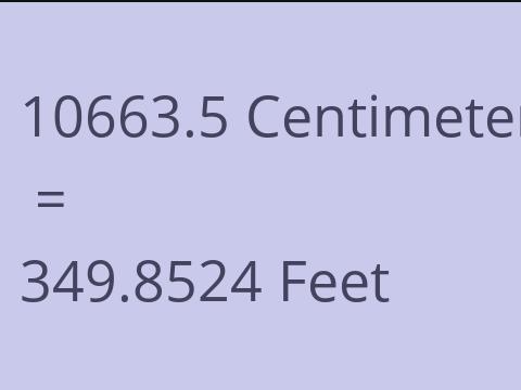 10663.5 CM TO FEET