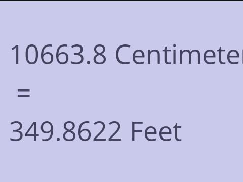 10663.8 CM TO FEET