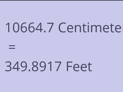 10664.7 CM TO FEET