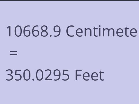 10668.9 CM TO FEET