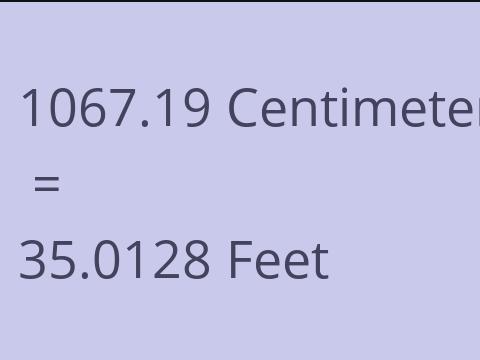 1067.19 CM TO FEET