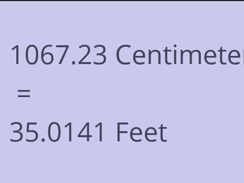 1067.23 CM TO FEET