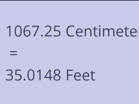 1067.25 CM TO FEET