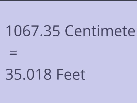 1067.35 CM TO FEET