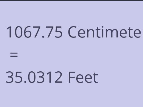 1067.75 CM TO FEET