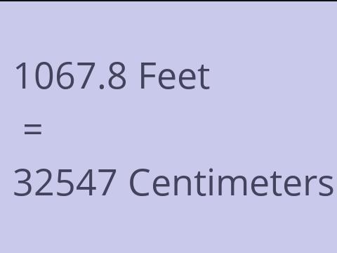 1067.8 FEET TO CM