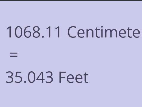 1068.11 CM TO FEET