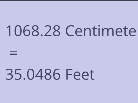 1068.28 CM TO FEET