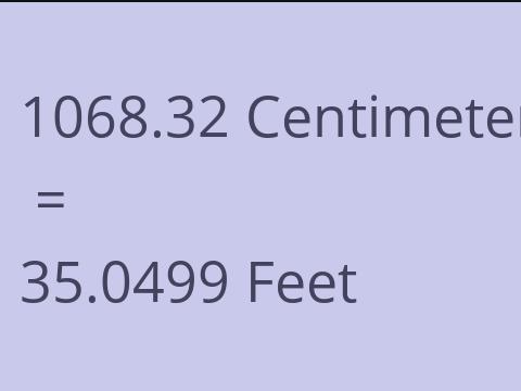 1068.32 CM TO FEET