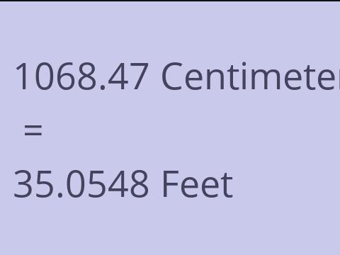 1068.47 CM TO FEET