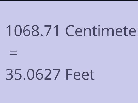 1068.71 CM TO FEET