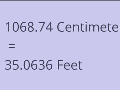 1068.74 CM TO FEET