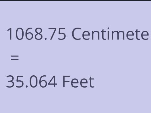 1068.75 CM TO FEET