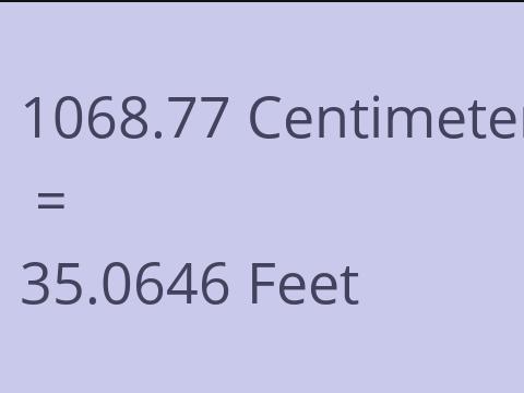 1068.77 CM TO FEET