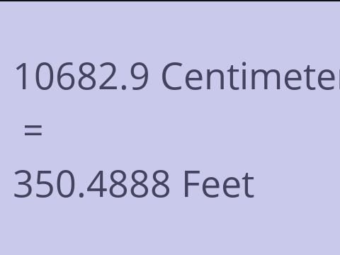 10682.9 CM TO FEET