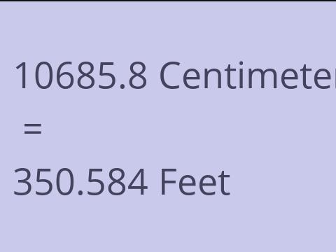 10685.8 CM TO FEET