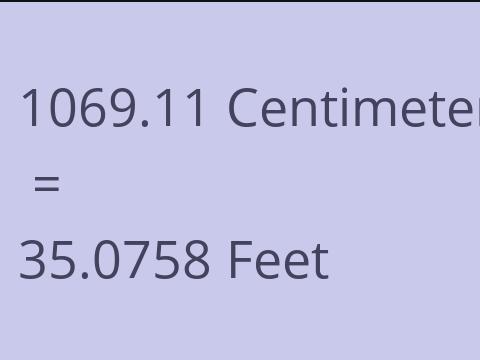 1069.11 CM TO FEET