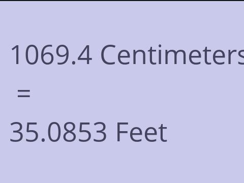 1069.4 CM TO FEET