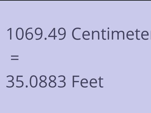 1069.49 CM TO FEET