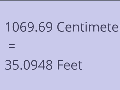 1069.69 CM TO FEET