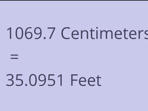 1069.7 CM TO FEET