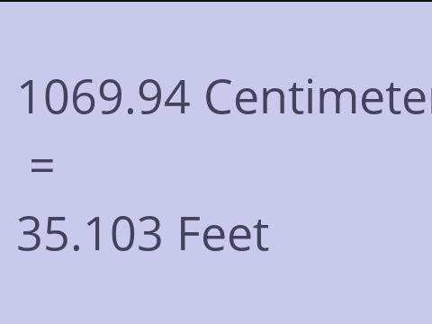 1069.94 CM TO FEET