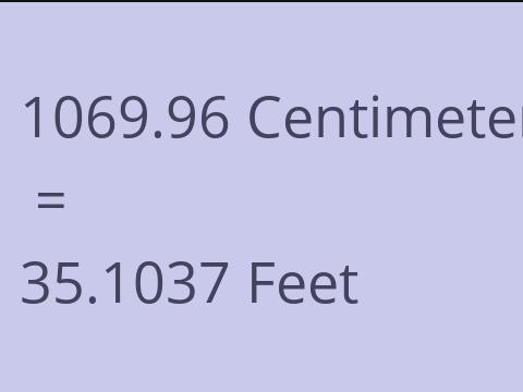 1069.96 CM TO FEET