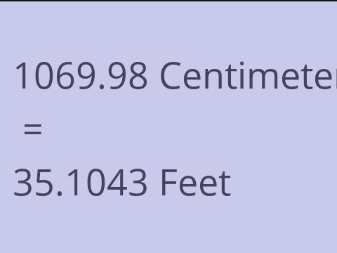 1069.98 CM TO FEET