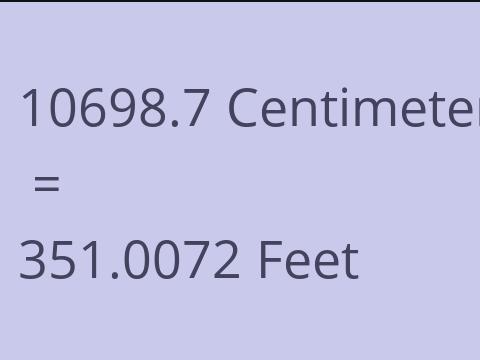 10698.7 CM TO FEET