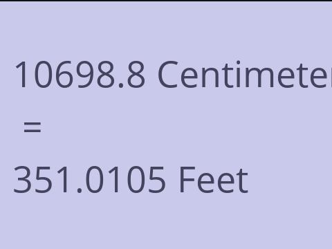 10698.8 CM TO FEET