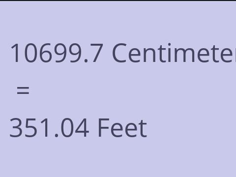 10699.7 CM TO FEET