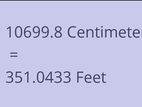 10699.8 CM TO FEET