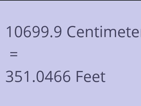 10699.9 CM TO FEET