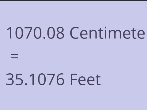 1070.08 CM TO FEET