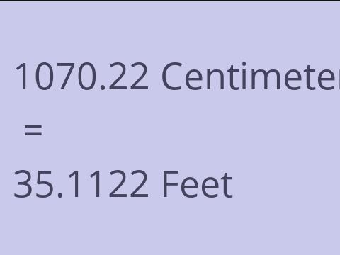 1070.22 CM TO FEET