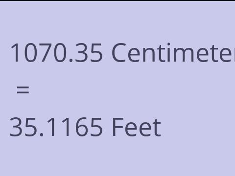 1070.35 CM TO FEET