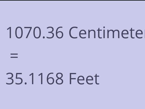 1070.36 CM TO FEET