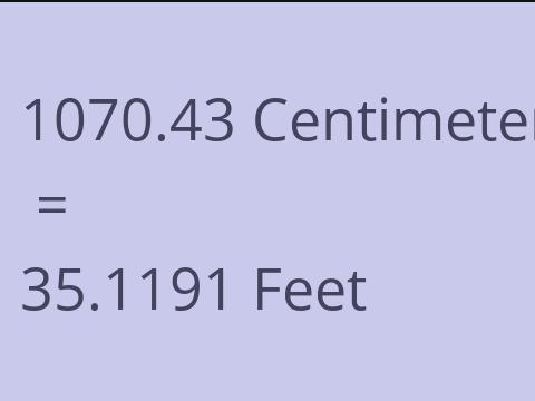 1070.43 CM TO FEET