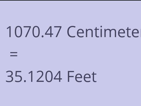 1070.47 CM TO FEET