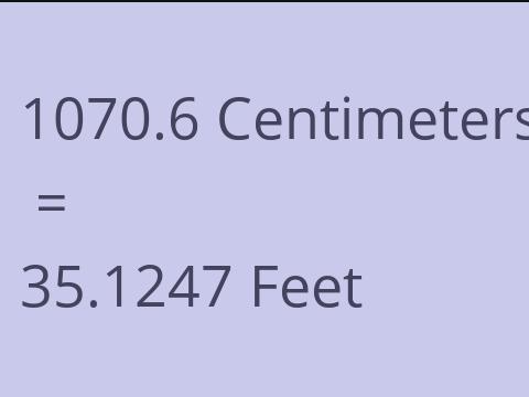 1070.6 CM TO FEET