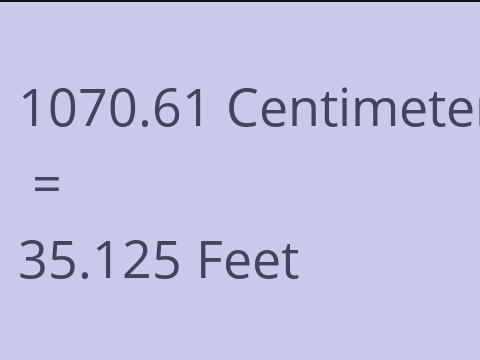 1070.61 CM TO FEET