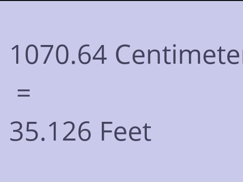 1070.64 CM TO FEET