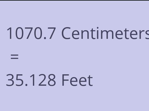 1070.7 CM TO FEET