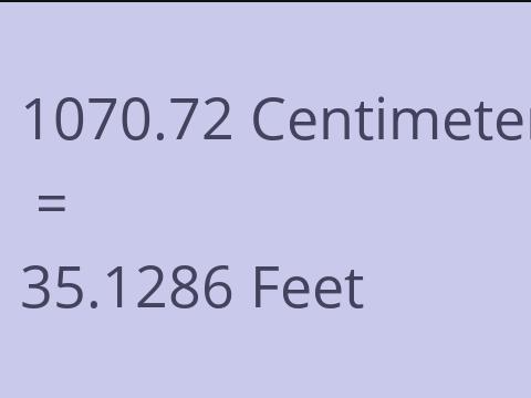 1070.72 CM TO FEET