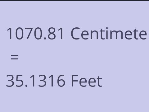 1070.81 CM TO FEET