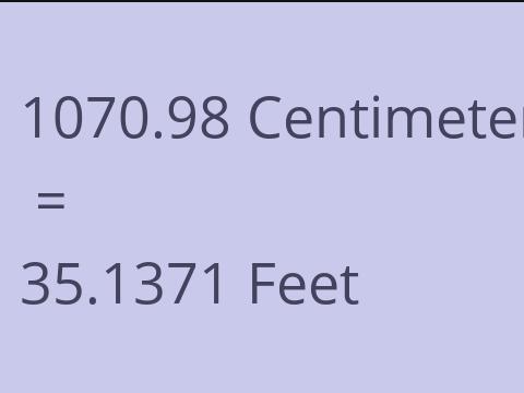 1070.98 CM TO FEET