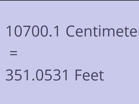 10700.1 CM TO FEET