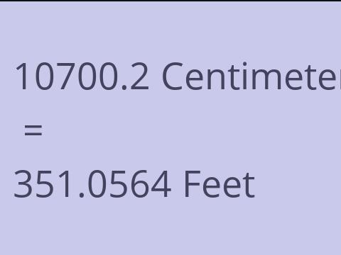10700.2 CM TO FEET